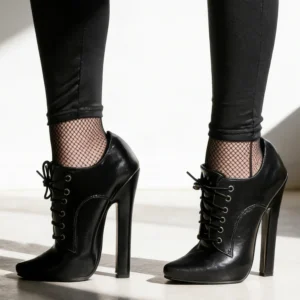 6 Inch High heel Shoes Lace Up Pointy Toe Unisex Fetishheels Vintage Drag Queen Pump
