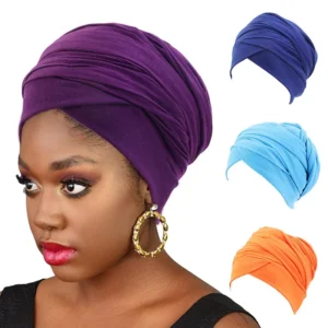 New Women Solid Color Magic Turban Hijab Head Wrap Extra Long Tube Indian Headwrap Scarf Tie Hair Loss Islamic Headwrap