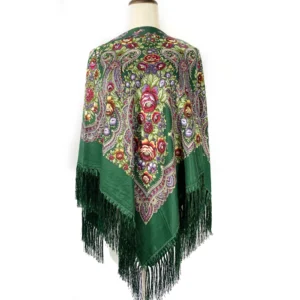 135*135cm Women Russian National Square Scarf Ukrainian Fringed Banadna Handkerchief Ethnic Shawls Babushka Head Wraps