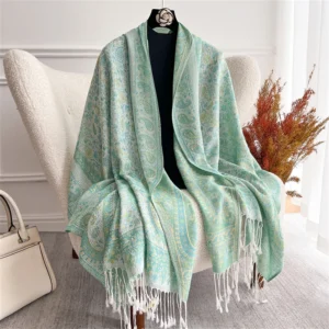 Bohemian Autumn Scarf Cashmere Women Jacquard Pashmina Design Floral Female Thick Blanket Soft Bufanda Warm Shawl Poncho Stole